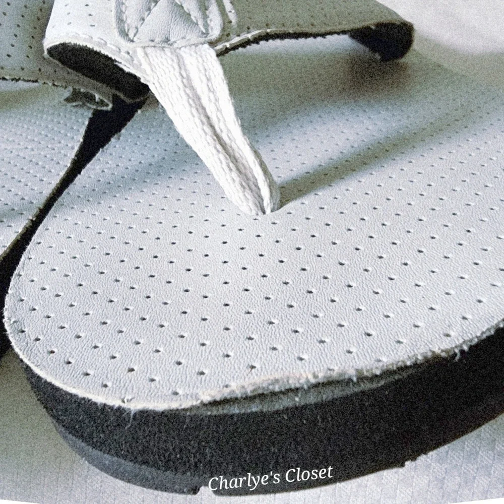 Geoffrey Beene Flip Flop Sandals Mens XL 12-13 White Vegan‎ Beach Casual Lounge
